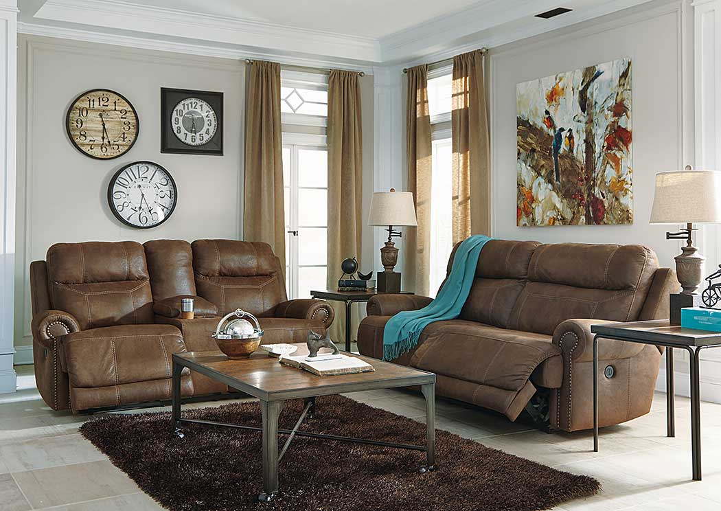 Austere Brown 2 Seat Reclining Sofa & Loveseat,Signature Design by Ashley