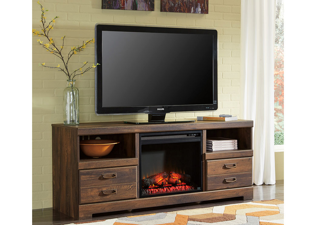 Quinden Large TV Stand w/ LED Fireplace Insert,Signature Design by Ashley