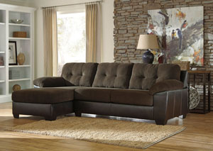 Vanleer Chocolate Left Facing Chaise End Sectional,Benchcraft