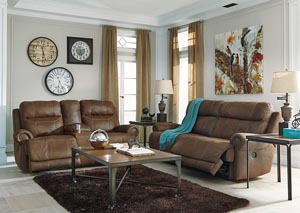 Austere Brown 2 Seat Reclining Sofa & Loveseat,Signature Design by Ashley