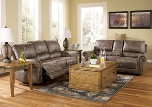 Oberson Gunsmoke Reclining Sofa & Loveseat,Signature Design by Ashley