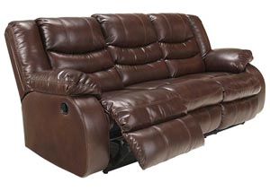 Linebacker DuraBlend Espresso Reclining Sofa,Benchcraft