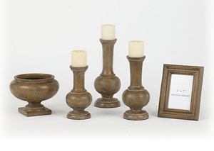 Antique Wood Tone Rosanna 5-Piece Accessory Set