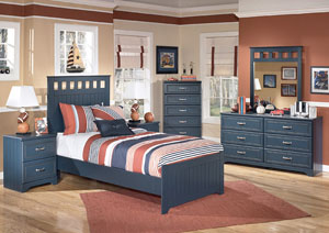 Leo Twin Panel Bed, Dresser & Mirror