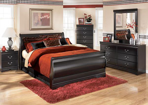 Huey Vineyard Queen Sleigh Bed, Dresser & Mirror