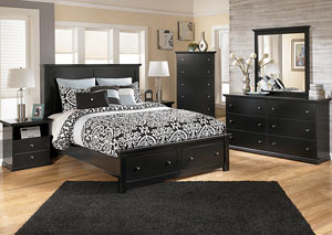 Maribel Queen Storage Platform Bed, Dresser & Mirror