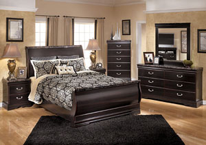 Esmarelda Queen Sleigh Bed, Dresser & Mirror