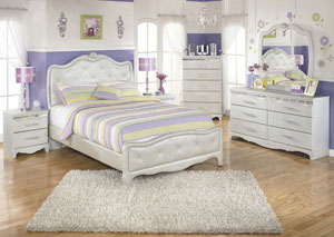 Zarollina Full Upholstered Bed, Dresser & Mirror