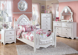 Exquisite Twin Poster Bed, Dresser & Mirror