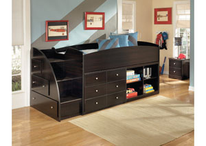 Embrace Twin Loft Bed w/ Bookcase, Storage & Stairs,Signature Design by Ashley