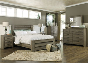 Zelen Queen Poster Bed, Dresser & Mirror