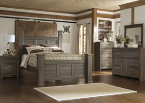 Juararo Queen Poster Bed, Dresser & Mirror