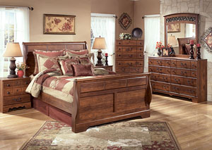 Timberline Queen Sleigh Bed, Dresser & Mirror