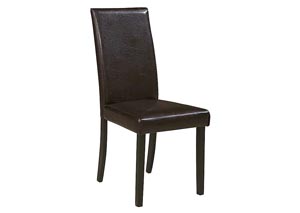 Kimonte Dark Brown Upholstered Chair (Set of 2),Signature Design by Ashley