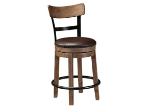 Pinnadel Light Brown Upholstered Swivel Barstool,Signature Design by Ashley