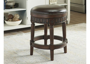 North Shore Dark Brown Upholstered Swivel Stool,Millennium