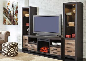 Harlinton Large TV Stand w/ Piers & LED Fireplace Insert,Signature Design by Ashley