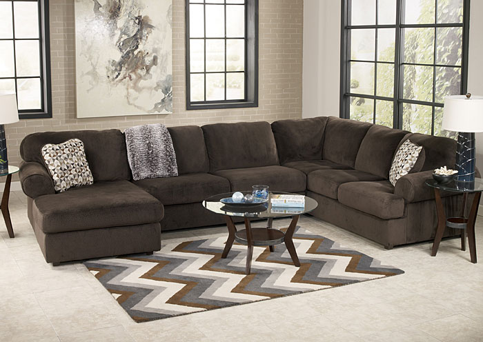 Jessa Place Chocolate Left Facing Chaise Sectional,Signature Design by Ashley