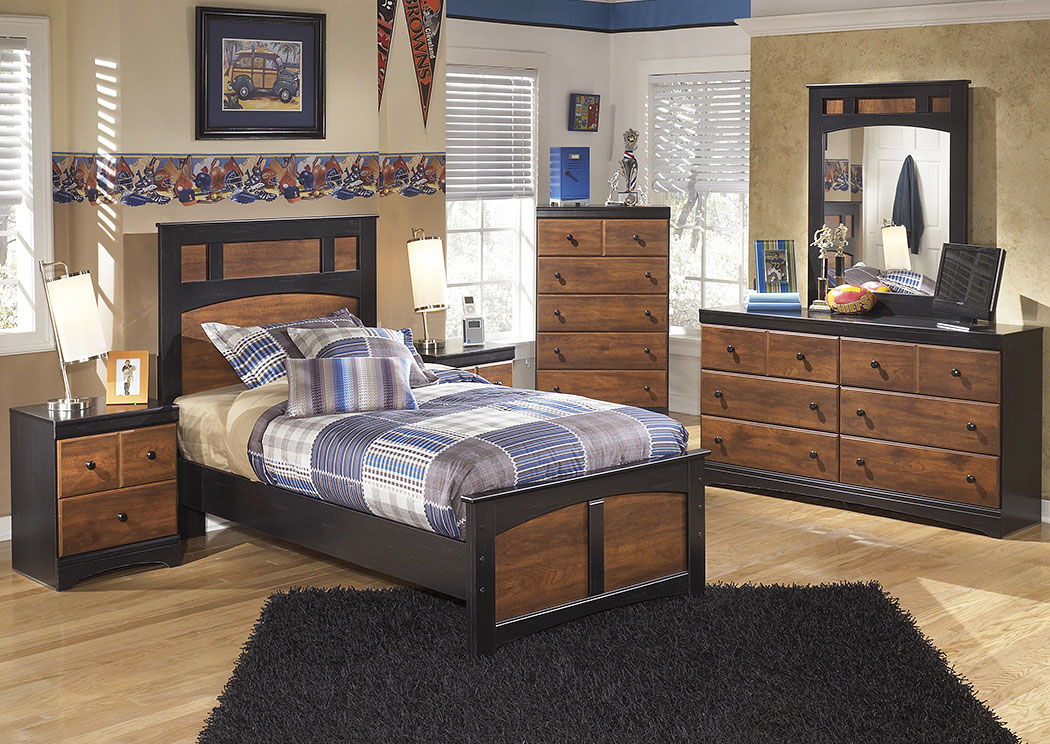 Aimwell Twin Panel Bed w/Dresser, Mirror, Drawer Chest & Nightstand,Signature Design by Ashley