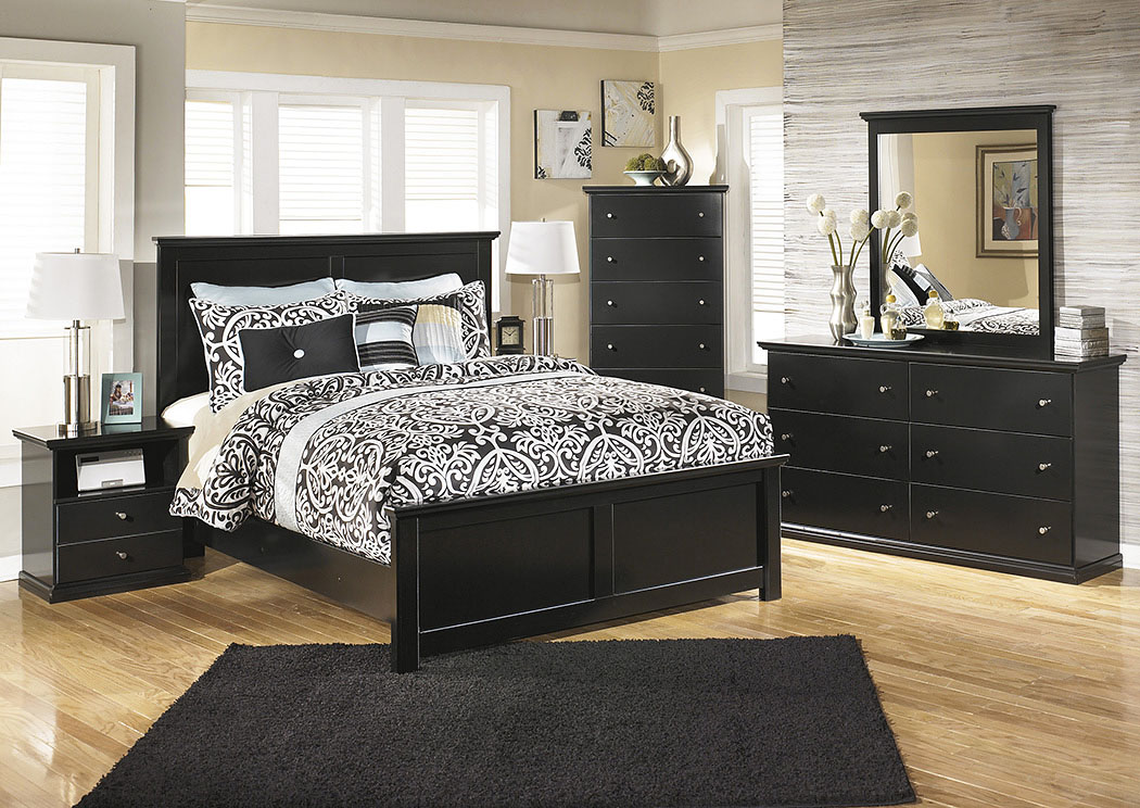 Maribel Queen Panel Bed w/Dresser, Mirror, Drawer Chest & Nightstand,Signature Design by Ashley