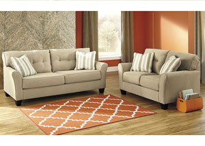 Laryn Khaki Sofa & Loveseat