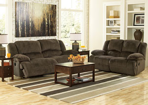 Toletta Chocolate Reclining Power Sofa & Loveseat