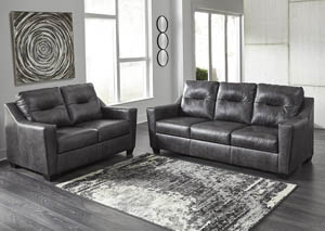 Kensbridge Charcoal Sofa and Loveseat