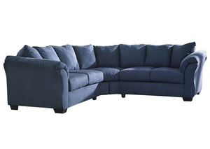 Darcy Blue Loveseat Sectional