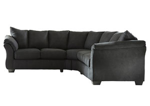 Darcy Black Loveseat Sectional