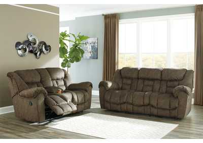 Capehorn Earth Reclining Sofa and Loveseat w/Console