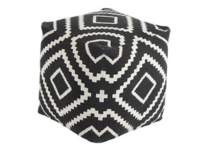 Geometric Black Pouf