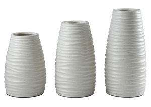 Kaemon White Vase (Set of 3)