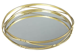 Ocelfa Antique Gold Finish Tray (Set of 2)