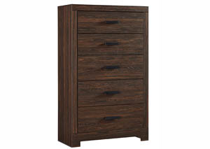 Arkaline Brown Five Drawer Chest