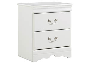 Anarasia White Two Drawer Nightstand