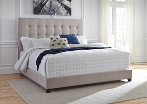 Beige King Upholstered Bed