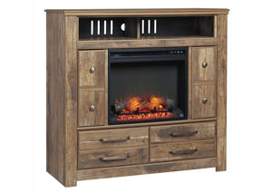 Blaneville Brown Media Chest w/Fireplace Option