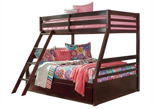 Halanton Dark Brown Twin/Full Storage Bunk Bed