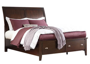 Evanburg Brown California King Sleigh Storage Bed