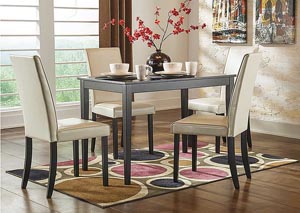 Kimonte Rectangular Dining Table w/4 Ivory Chairs