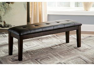 Haddigan Dark Brown Large Upholstered Dining Bench