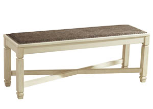 Bolanburg Antique White Large Upholstered Dining Bench