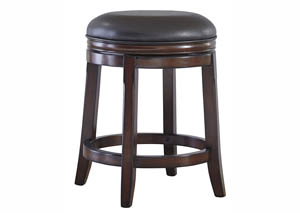 Porter Rustic Brown Upholstered Swivel Stool (Set of 2)