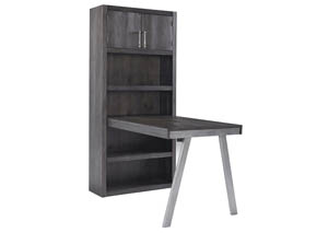 Raventown Grayish Brown Large Bookcase w/Desk Return