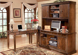 Hamlyn L-Shaped Desk w/Large Hutch & Credenza