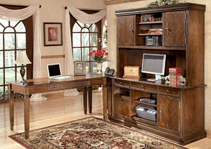 Hamlyn Large L-Shaped Desk w/Large Hutch & Credenza