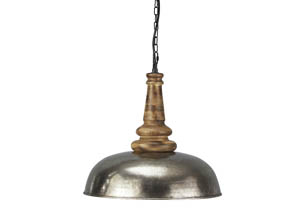 Joziah Antique Silver Finish Metal Pendant Light