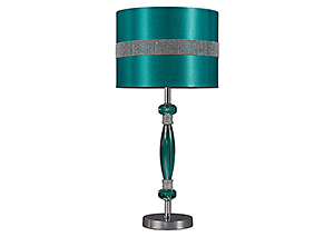 Teal & Silver Finish Acrylic Table Lamp