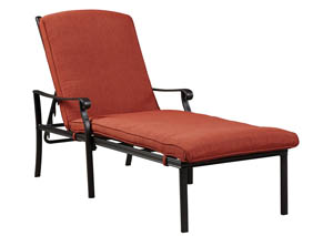 Tanglevale Burnt Orange Chaise Lounge w/Cushion