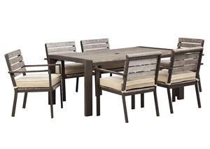 Peachstone Rectangular Dining Table w/6 Chairs